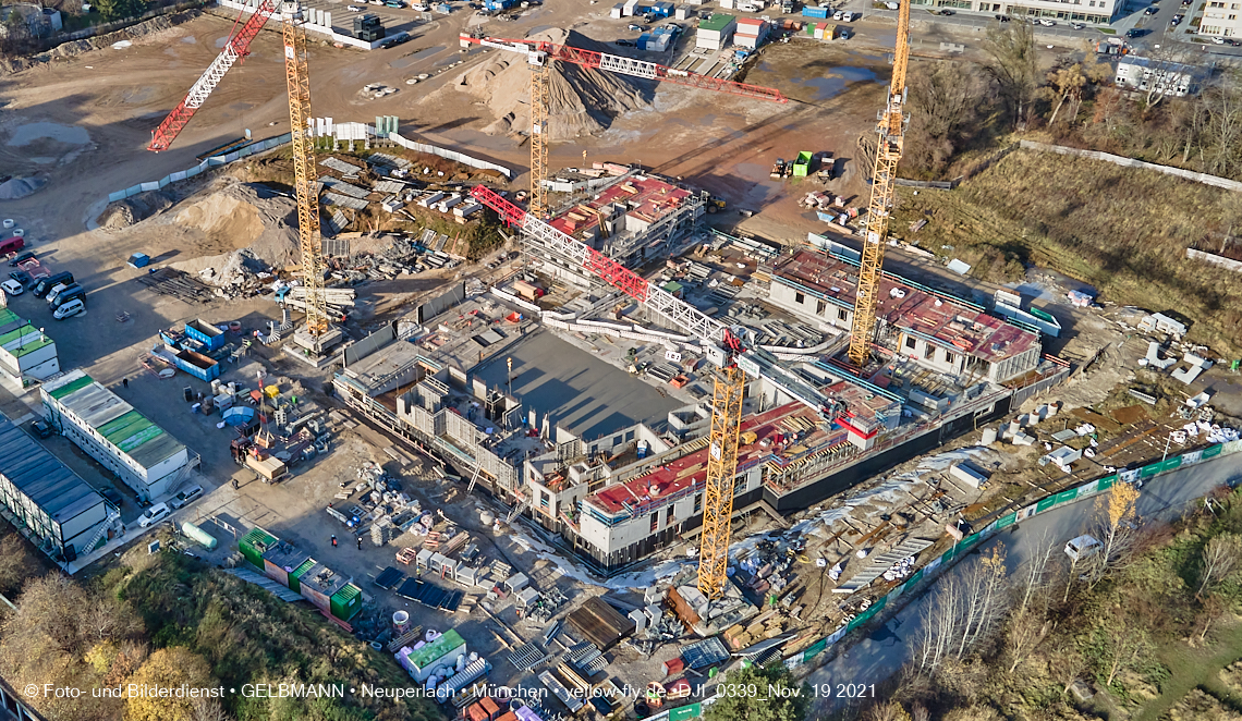 19.11.2021 - Luftbilder von der Baustelle Alexisquartier und Pandion Verde in Neuperlach 19.11.2021 - Luftbilder von der Baustelle Alexisquartier und Pandion Verde in Neuperlach